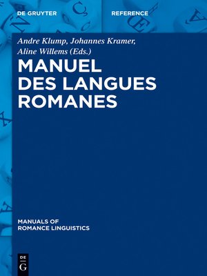 cover image of Manuel des langues romanes